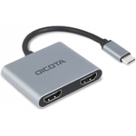 DICOTA D32063 docking station per dispositivo mobile Tablet/Smartphone/Laptop Argento (USB-C PORTABLE 4