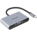 DICOTA D32064 docking station per dispositivo mobile Tablet/Smartphone/Laptop Argento (USB-C PORTABLE 5