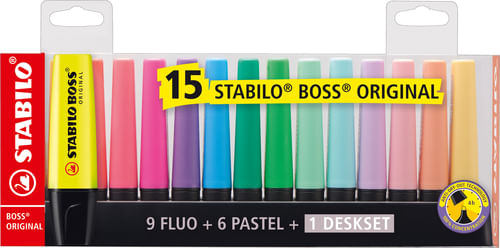 STABILO-BOSS-ORIGINAL-evidenziatore-15-pz-Punta-smussata-Multicolore