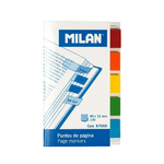 BLOCCO MILANO da 100 punti Pagina colorata - parte trasparente adesiva - plastica - rimovibile - misure 45mm x 12mm - co