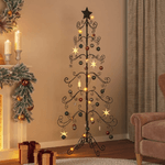 VidaXL Albero di Natale Decorativo in Metallo Nero 180 cm