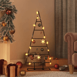 VidaXL Albero di Natale Decorativo in Metallo Nero 90 cm