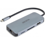 DICOTA D32062 hub di interfaccia USB tipo-C Argento (USB-C 8-IN-1 MULTI HUB 4K PD - 100W)