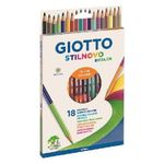 Giotto FILA Astuccio 18 Giotto Stilnovo Bicolor - 36 Colori In Una Confezione Di Soli 18 Pastelli - Grandezza Mina 3,3Mm