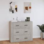 Credenza Grigio Cemento 80x33x70 cm in Legno Ingegnerizzato