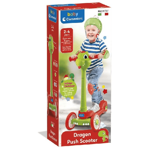 Clementoni-Action--Reaction---Baby-Dragon-Push-Scooter