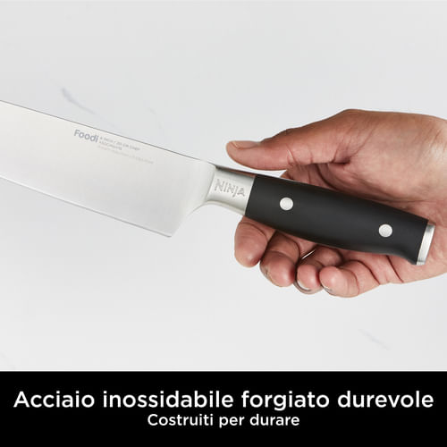 Ninja-Foodi-StaySharp-Ceppo-per-coltelli-con-fessure-Acciaio-inossidabile-Nero-Argento