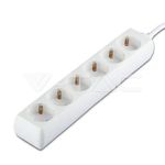 V-TAC Multipresa con Cavo 3m 6 Prese 10A 2P + Schuko e Spina Schuko Colore Bianco