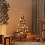 vidaXL Albero di Natale Decorativo in Metallo Nero 60 cm