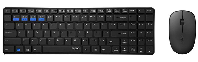 Rapoo-9300M-tastiera-Mouse-incluso-RF-senza-fili---Bluetooth-QWERTZ-Tedesco-Nero