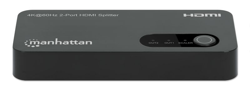 Manhattan-207614-ripartitore-video-HDMI-2x-HDMI--HDMI-4K-SPLITTER-2-PORT-4K-60HZ---MICRO-USB-POWERED-BLACK-