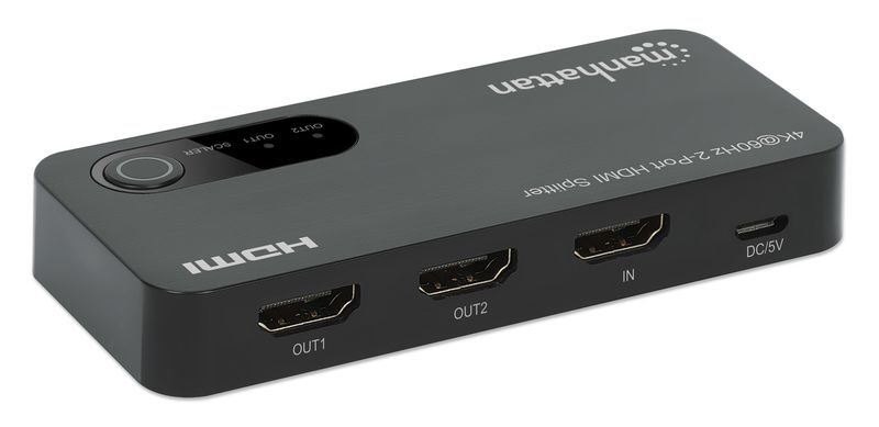 Manhattan-207614-ripartitore-video-HDMI-2x-HDMI--HDMI-4K-SPLITTER-2-PORT-4K-60HZ---MICRO-USB-POWERED-BLACK-