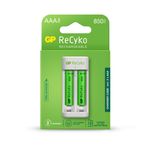 GP-Battery-Caricabatterie-USB-Recyko-E211-con-2-Batterie-Ricaricabili-15V-Mini-Stilo-AAA-NiMH-850mAh-incluse