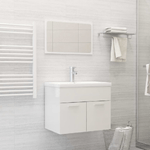 Set Mobili da Bagno 2 pz Bianco Lucido in Truciolato