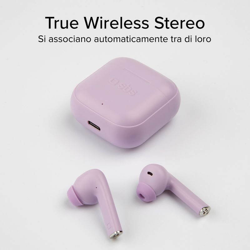 SBS-Beat-Free-Auricolare-True-Wireless-Stereo--TWS--In-ear-Chiamate-Musica-Sport-Tutti-i-giorni-Bluetooth-Viola