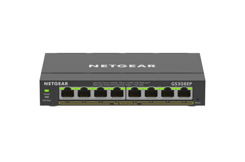 NETGEAR-8-Port-Gigabit-Ethernet-PoE--Plus-Switch--GS308EP--Gestito-L2-L3-Gigabit-Ethernet--10-100-1000--Supporto-Power-over-Ethernet--PoE--Nero