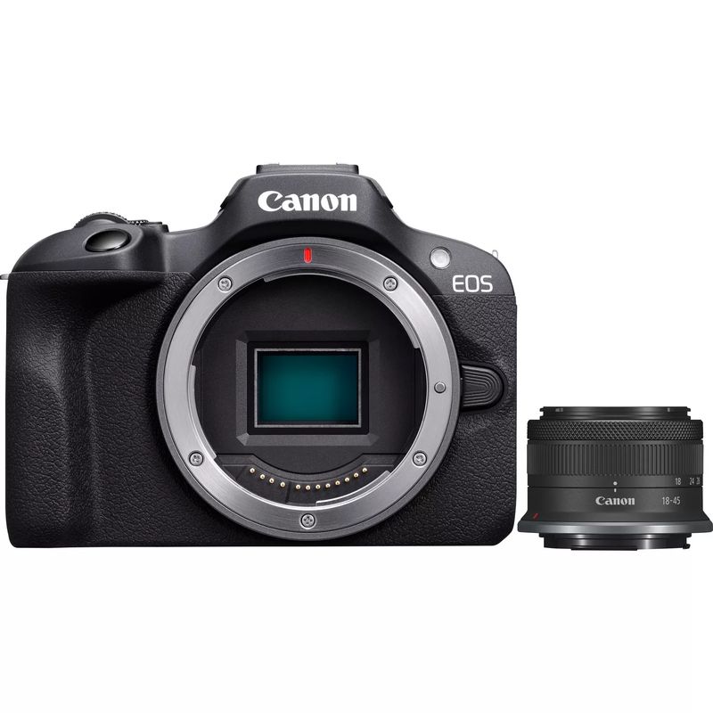 Canon-EOS-R100---RF-S-18-45mm-F4.5-6.3-IS-STM-Kit-MILC-241-MP-CMOS-6000-x-4000-Pixel-Nero