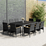 vidaXL Set da Pranzo per Giardino 11 pz in Polyrattan Grigio