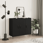 vidaXL Credenza Nera 90x34x80 cm in Legno ingegnerizzato