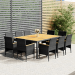 vidaXL Set da Pranzo per Giardino 11 pz in Polyrattan Grigio