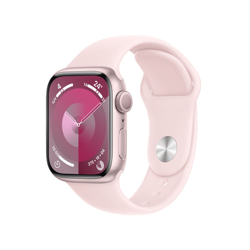 Apple-Watch-Series-9-GPS-Cassa-41mm-in-Alluminio-Rosa-con-Cinturino-Sport-Rosa-Confetto---M-L