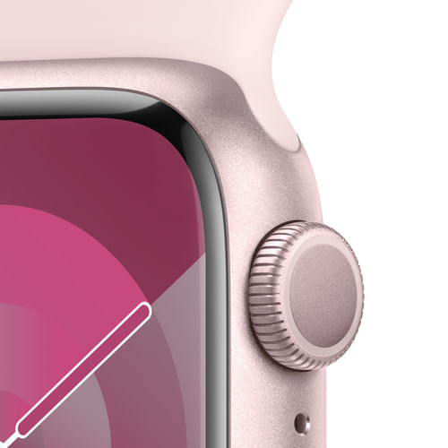 Apple-Watch-Series-9-GPS-Cassa-41mm-in-Alluminio-Rosa-con-Cinturino-Sport-Rosa-Confetto---M-L