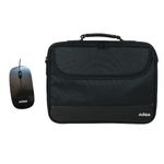 Nilox Maletin Pack per portatil fino a 15,6 + mouse USB 1200dpi - tasca esterna - chiusura zip - nero - colore nero
