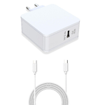 CoreParts W126258204 adattatore e invertitore Interno 60 W Bianco (USB-C Power Adapter White - 60W 20V3A [USB-C output]