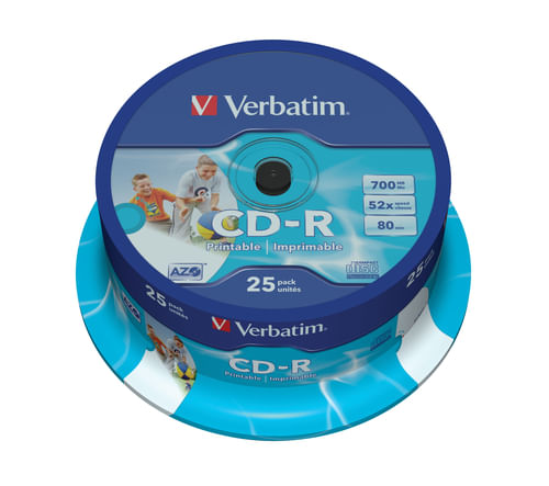 Verbatim-CD-R-AZO-Wide-Inkjet-Printable-700-MB-25-pz