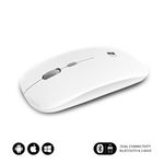 Subblim Dual Flat Mouse - Doppia Connessione - Clic Silenzioso - Batteria Ricaricabile - Rotella in Silicone - Precision