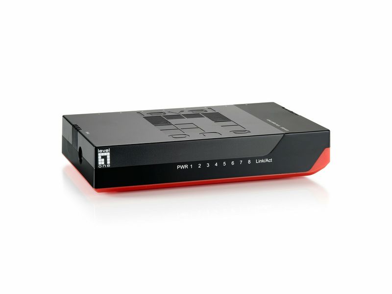 LevelOne-GSW-0807-switch-di-rete-Non-gestito-Gigabit-Ethernet--10-100-1000--Nero-Rosso