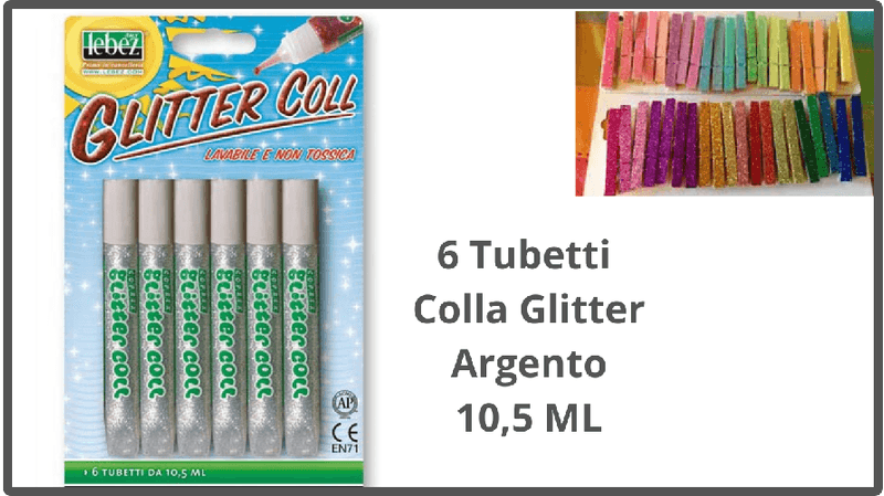 Set-6-pezzi-colla-glitterata-argento-da-105-ml-per-natale-scuola-glitter-con-brillantini-lebez-lavoretti--bambini-creare