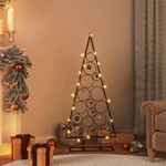 vidaXL Albero di Natale Decorativo in Metallo Nero 125 cm