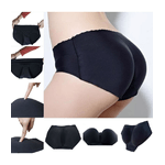 Trade Shop Traesio-mutanda Imbottita Glutei Slip Push Up Di Colore Beige O Nero Varie Taglie - Nero   S