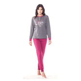 Trade Shop Traesio-pigiama Ragazza Da Donna In Cotone Maglia E Pantalone Rosa Lunghi Manica Lunga -    Xl