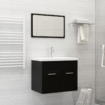 VidaXL Set Mobili da Bagno 2 pz Nero in Truciolato