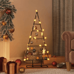 vidaXL Albero di Natale Decorativo in Metallo Nero 90 cm