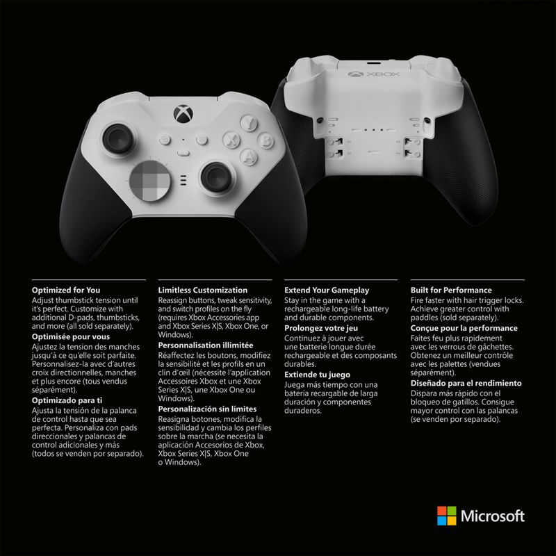 Microsoft-Xbox-Elite-Wireless-Series-2-–-Core-Nero-Bianco-Bluetooth-USB-Gamepad-Analogico-Digitale-PC-Xbox-One