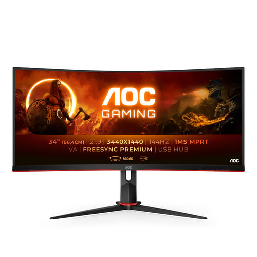 AOC-G2-CU34G2X-BK-LED-display-864-cm--34--3440-x-1440-Pixel-Quad-HD-Nero-Rosso