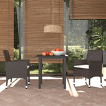 VidaXL Set da Pranzo per Giardino 3 pz con Cuscini Polyrattan Marrone