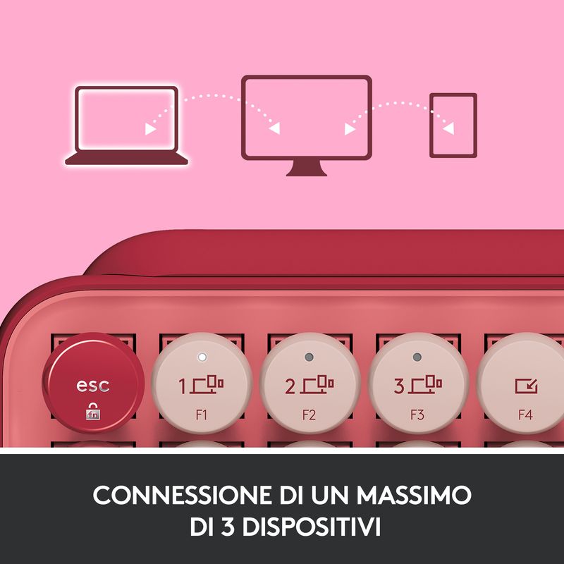 Logitech-POP-Keys-Tastiera-Meccanica-Wireless-con-Tasti-Emoji-Personalizzabili-Design-Compatto-Durevole-Connettivita--Bluetooth-o-USB