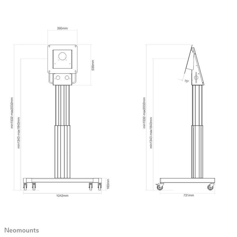 Neomounts-Carrello-elettrico-regolabile-in-altezza-per-Microsoft-Hub-2S-X---MOTORISED-TROLLEY-FOR-MICROSOFT---HUB-2S-X--