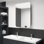 VidaXL Armadietto Bagno con Specchio e LED Nero Lucido 60x11x80 cm