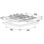 Franke-FHNL-705-4G-TC-XS-E-Acciaio-inossidabile-Da-incasso-Gas-5-Fornello-i-