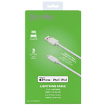 Celly USBLIGHT3MWH cavo Lightning 3 m Bianco