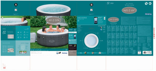 Bestway-60035-vasca-idromassaggio-e-spa-669-L-4-persona-e--Rotondo-Grigio-Bianco