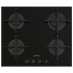 Smeg Universal PV264B piano cottura Nero Da incasso 60 cm Gas 4 Fornello(i)