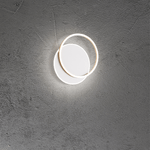 Plafoniera Contemporanea Orbit Alluminio Bianco Oro Led Integrato 43W