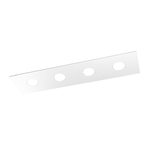 Plafoniera Moderna Rettangolare Area Metallo Bianco Metallo 4 Luci Gx53