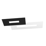 Plafoniera Moderna Rett. 2 Moduli Wally Metallo Bianco E Nero 2 Luci 2G11 71Cm